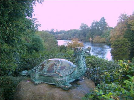 汉密尔顿植物园中国庭院中的铜鼋